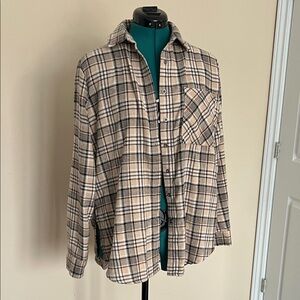 Plaid Women's flannelette button down shirt